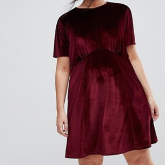 asos curve velvet dress